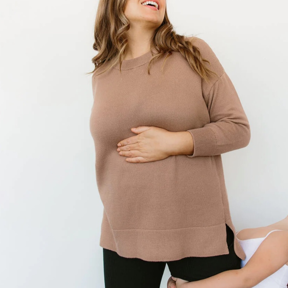 Cloud Cotton Crew Sweater in Fawn